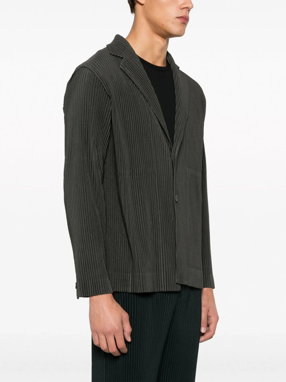 Issey Miake Homme Plissé │ Tailored Pleated Blazer in Ebony Khaki