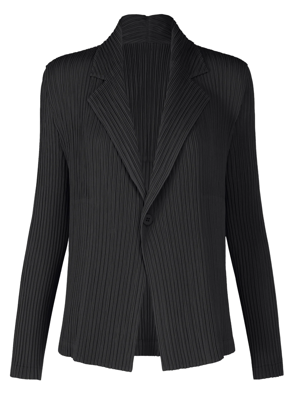 February SS26 Hatching Pleats Jacket - Black