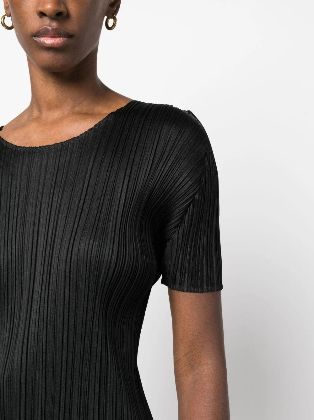 Issey Miyake Pleats Please - short sleeves top in black - 5