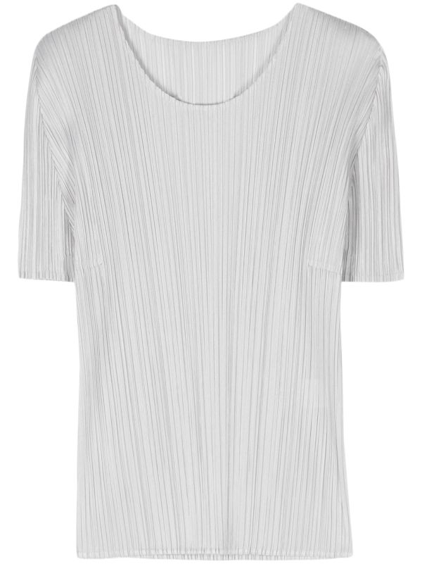 Issey Miyake Pleats Please | AW23 Drop 2 Short Sleeve Top in Light Grey