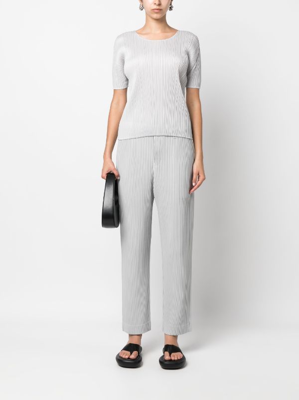 Issey Miyake Pleats Please | AW23 Drop 2 Short Sleeve Top in Light Grey