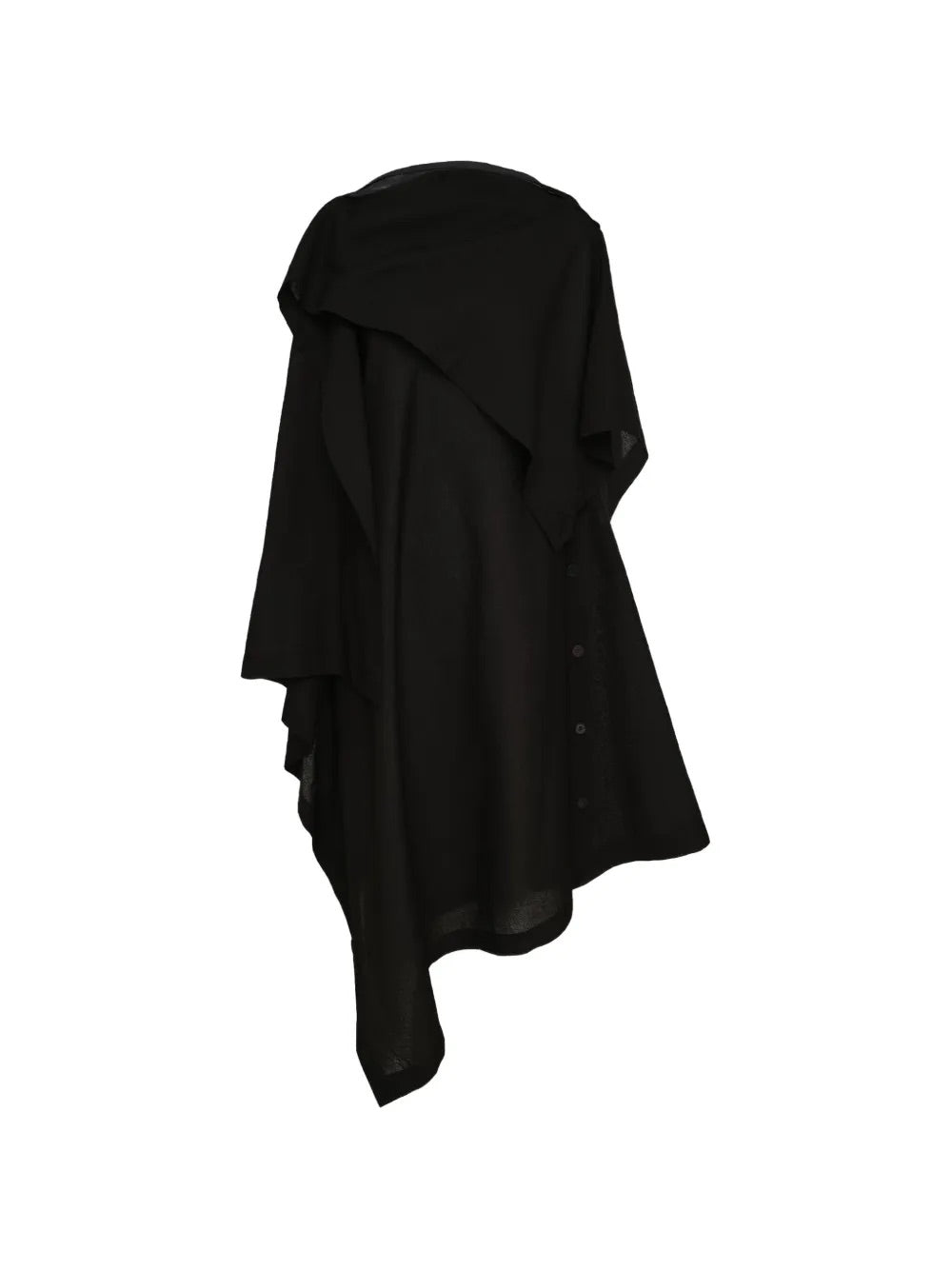 Issey Miyake June SS26 All Squares Dress in Black front view with asymmetric draped design