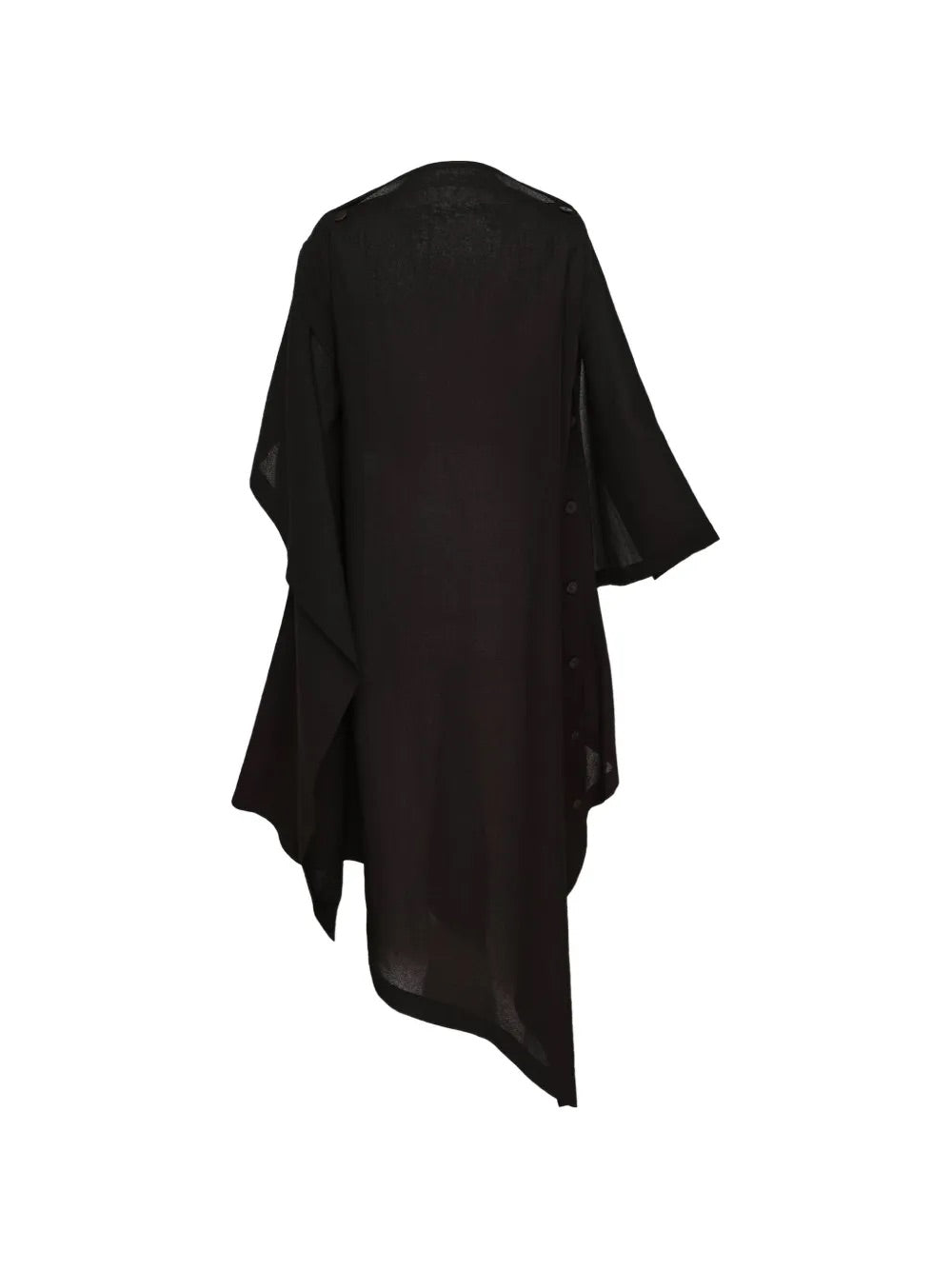 Issey Miyake June SS26 All Squares Dress in Black rear view with draped silhouette