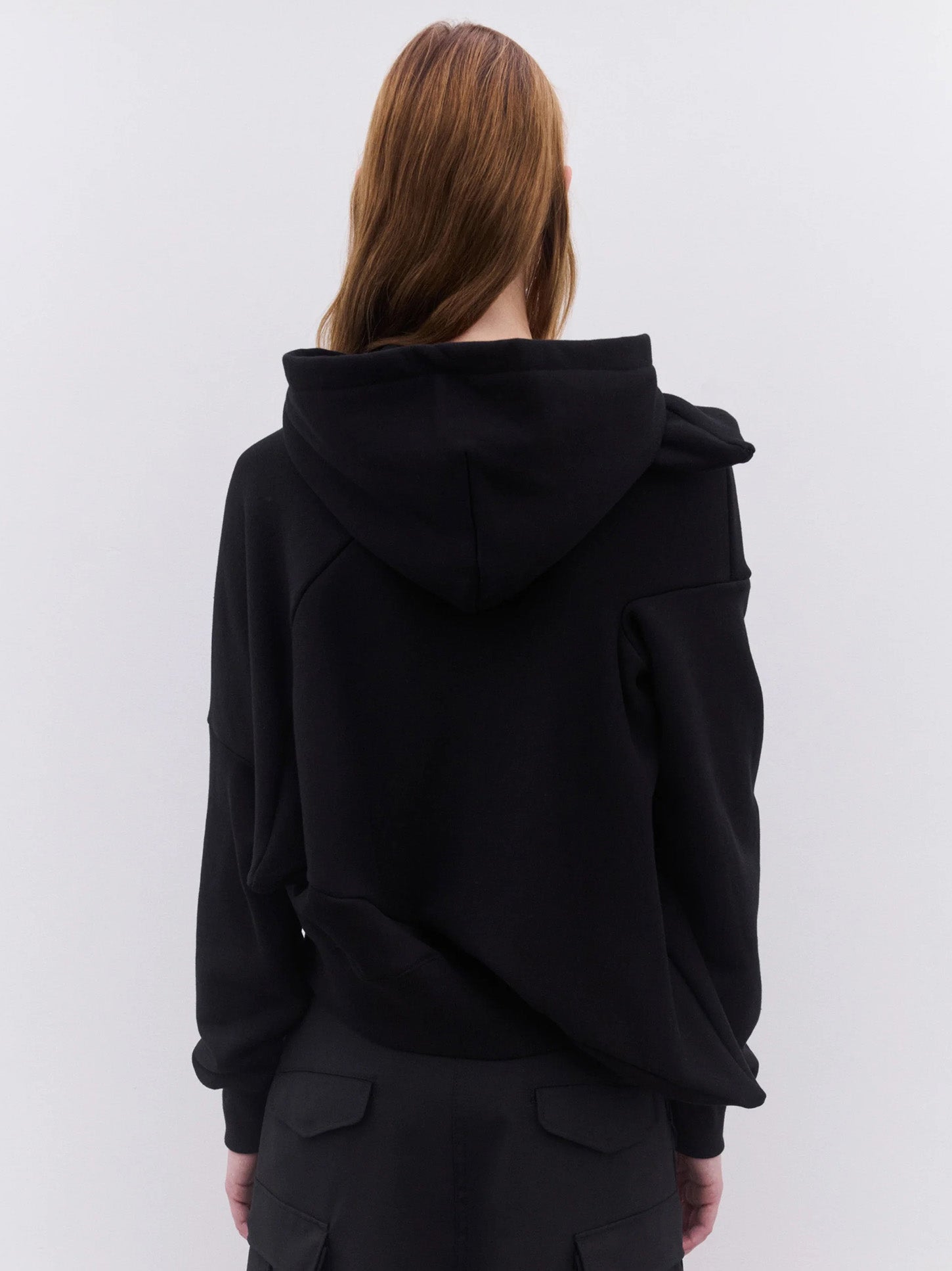 Ladies' Hooded T-Shirt - Black-[-Junya Watanabe-4