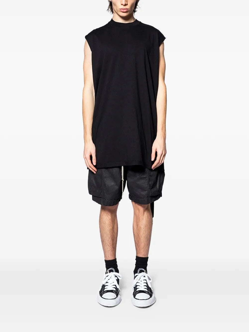 Rick Owens DRKSHDW tarp T-shirt black full outfit view