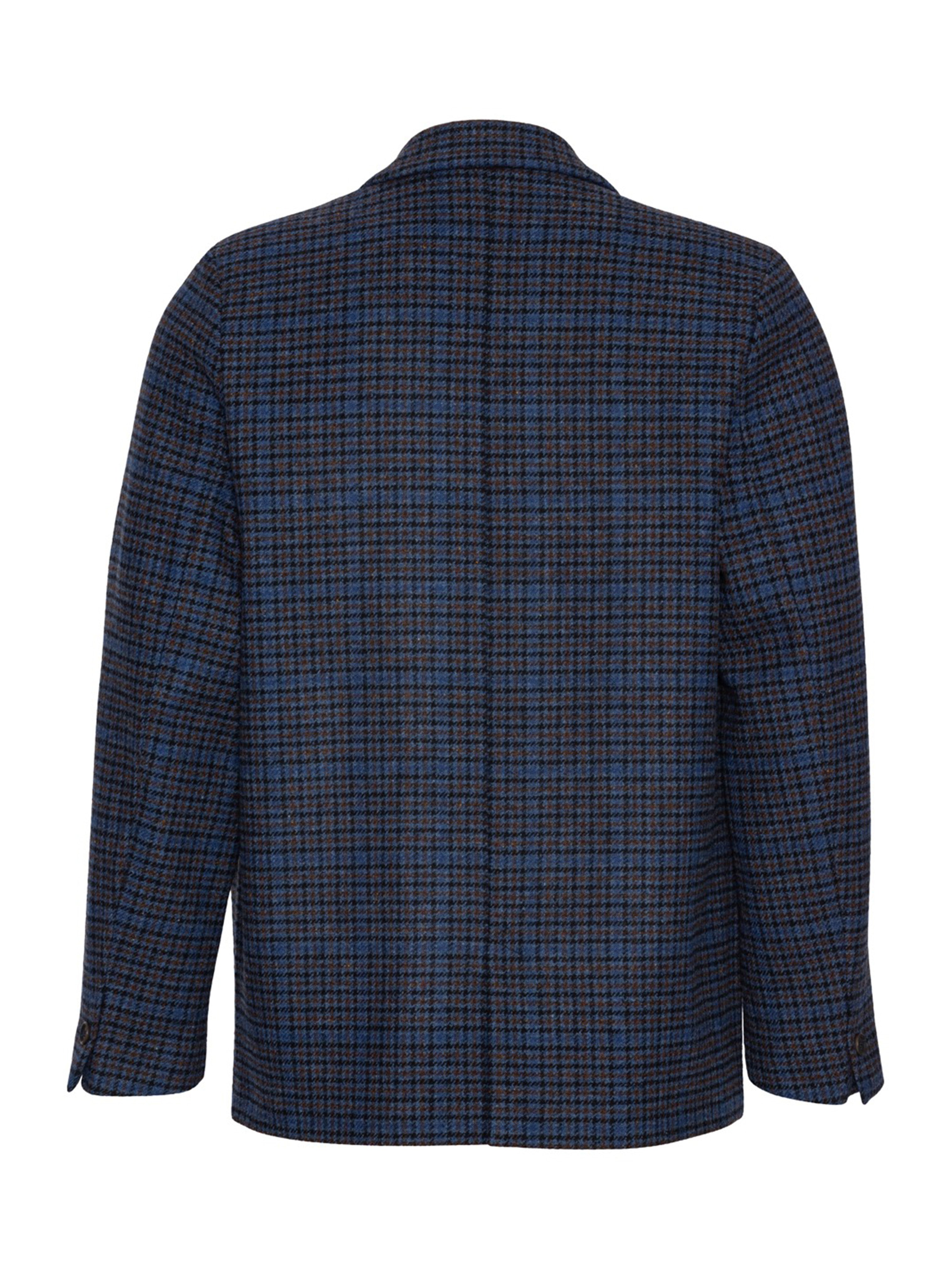 Henrik Vibskov Lonely Blazer in Blue Wool Checks, back view.