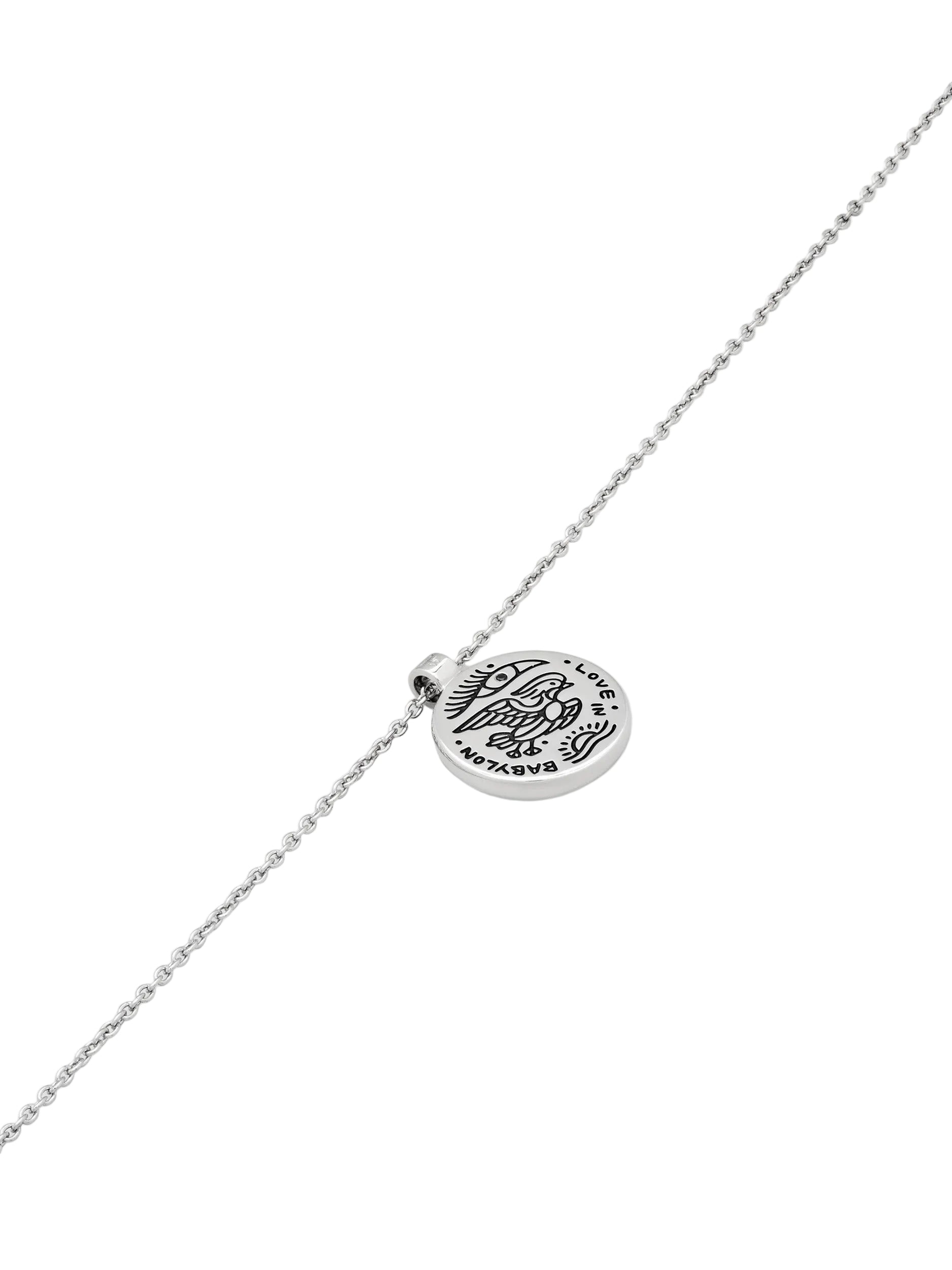 Tom Wood Love In Babylon Pendant necklace with engraved pendant detail