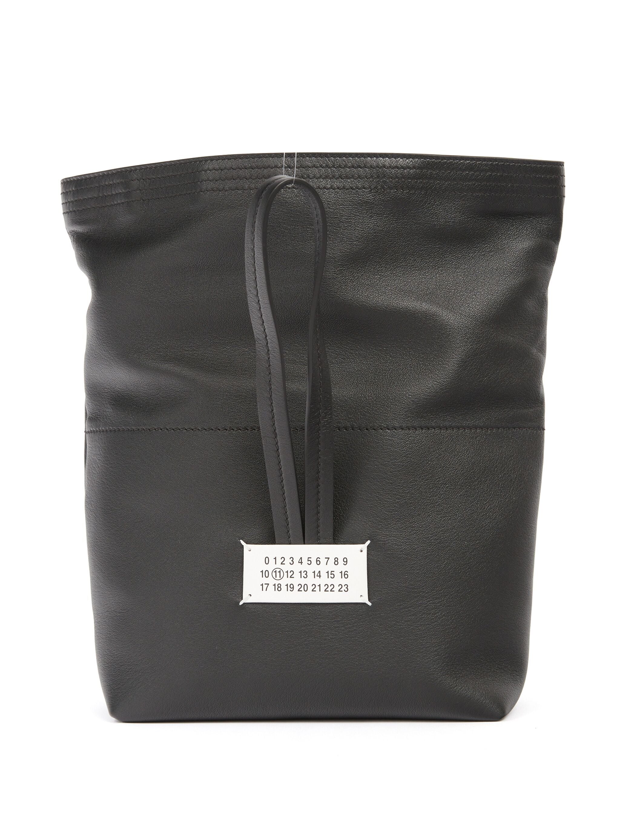 Maison Margiela - leather clutch bag in black - 7