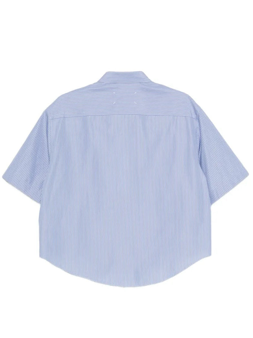 Short-Sleeved Shirt - Blue/Khaki Stripe