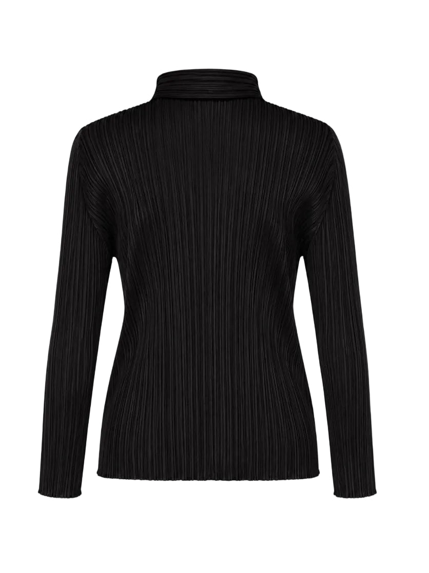 Pleats Please Issey Miyake March SS26 Basic Button Shirt in Black back view