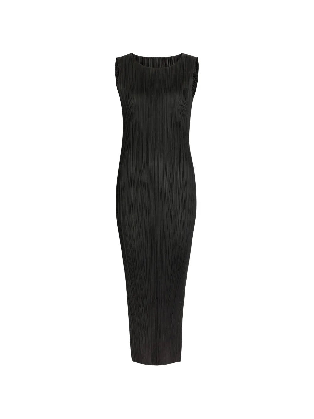 Pleats Please Issey Miyake March SS26 Basic Sleeveless Dress in Black front view