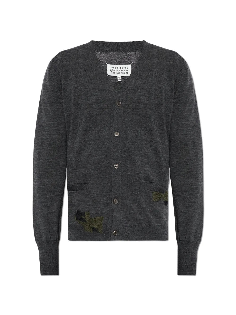 Maison Margiela Mended Cardigan in Grey front view
