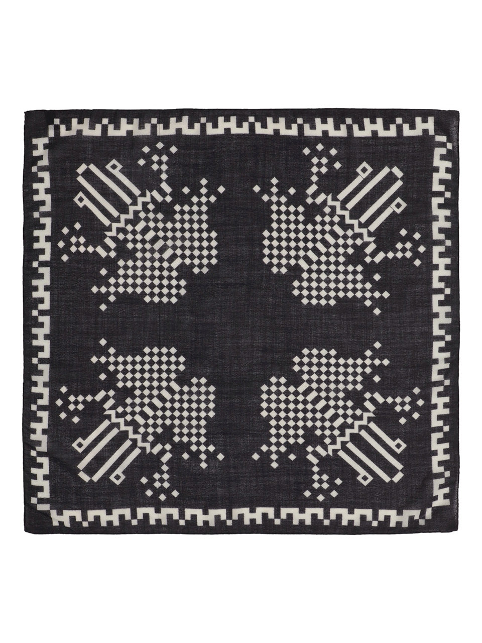 Pixel Frog Wool Scarf in Pixelated Black Frog by Henrik Vibskov
