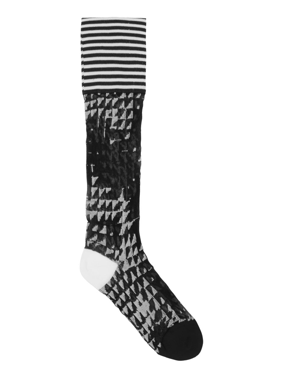 Puzzle Knee Sock in Black White Tiles by Henrik Vibskov