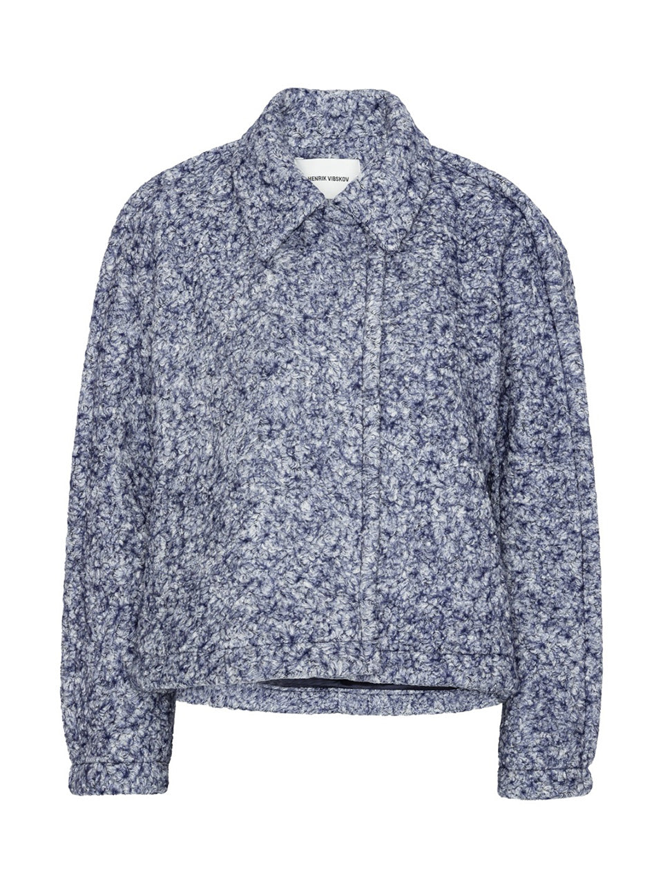 Relaxed Dartbi Jacket in Blue Pebbles by Henrik Vibskov front view
