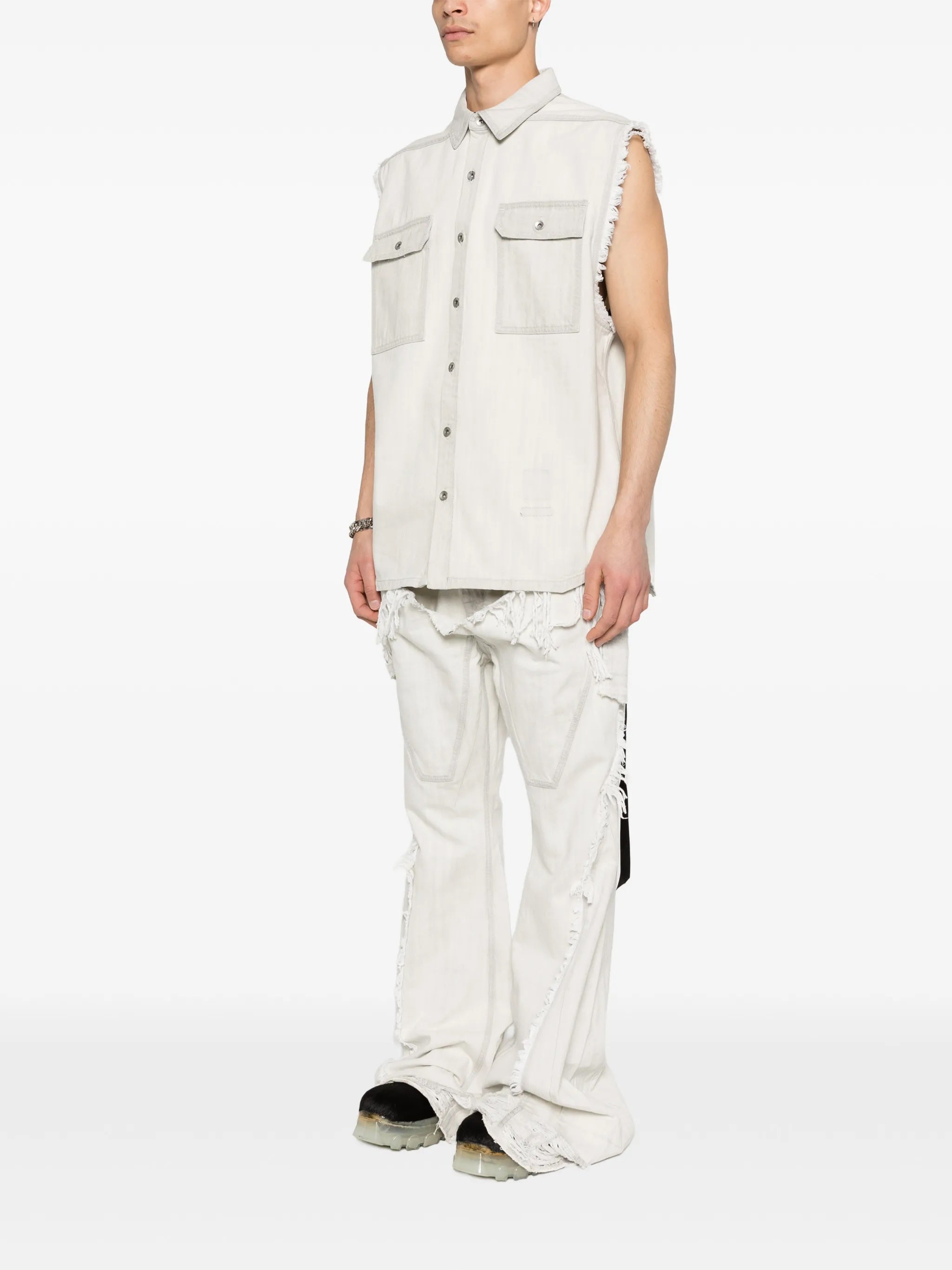 Denim Vest - Sl Tommy Jumbo Outershirt Milk