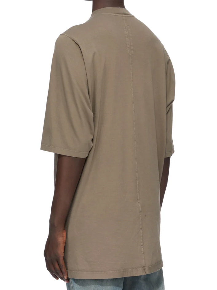 Back view of Rick Owens DRKSHDW Jumbo SS T in Dust/Black showing the oversized shape and visible centre-back seam.