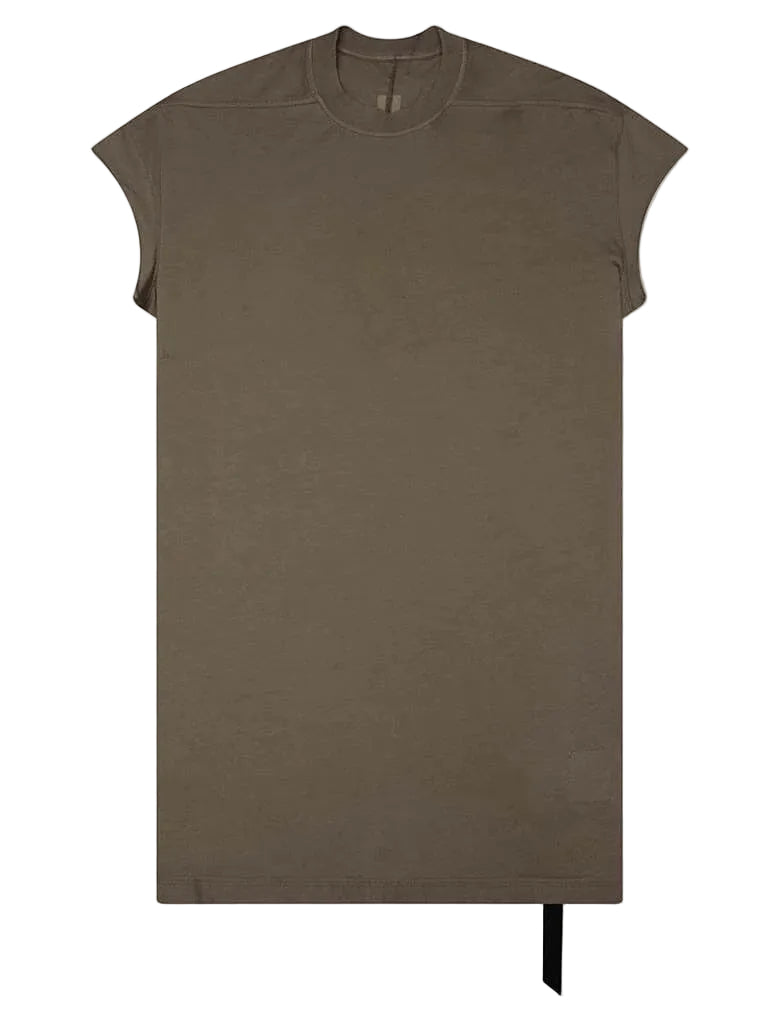 Rick Owens DRKSHDW Rick's Jumbo SL T in Dust shown from the front with an oversized sleeveless silhouette, round neckline and extended length.