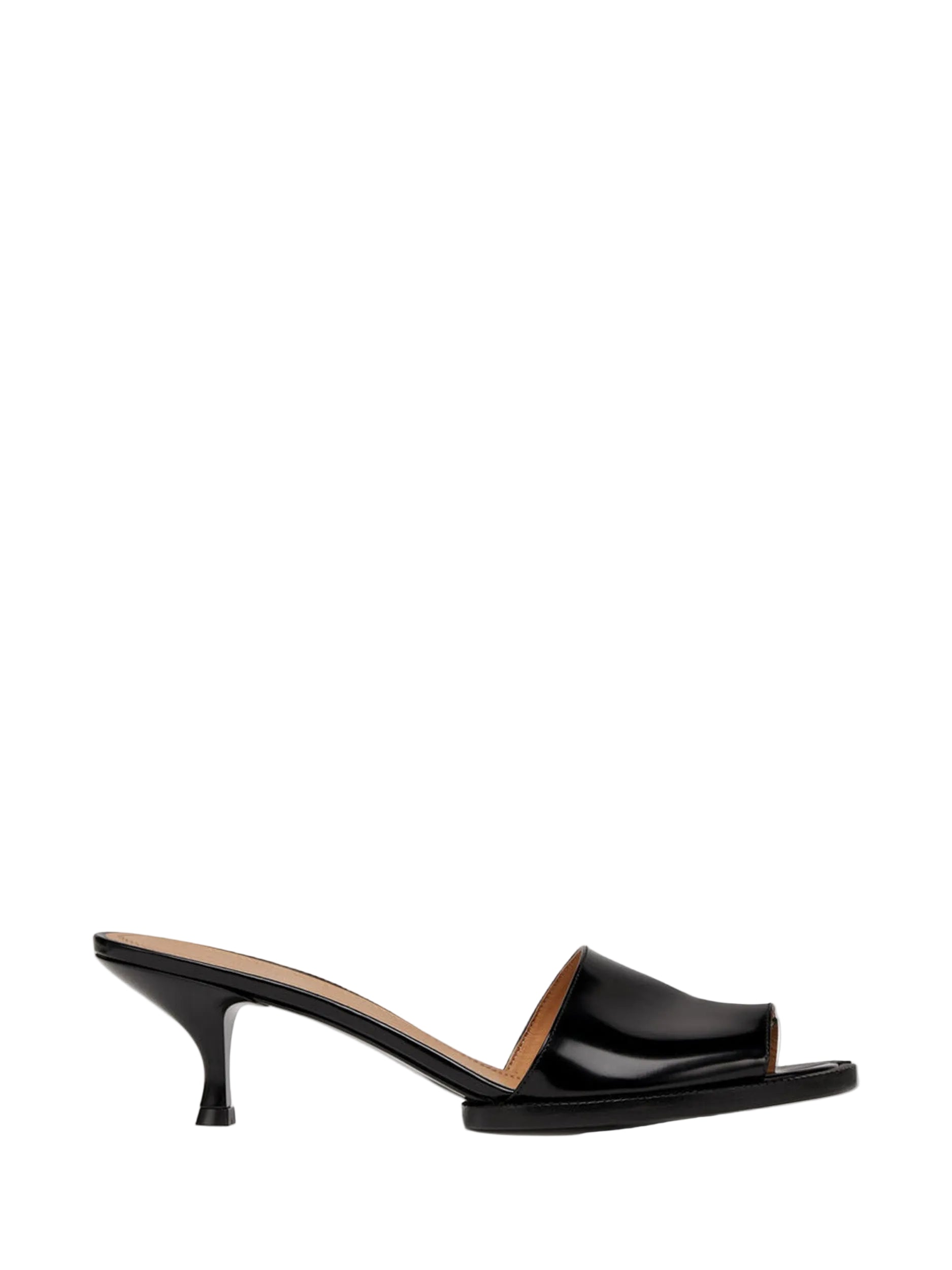 Maison Margiela Tabi City Kitten Heel Sandal in Black side view
