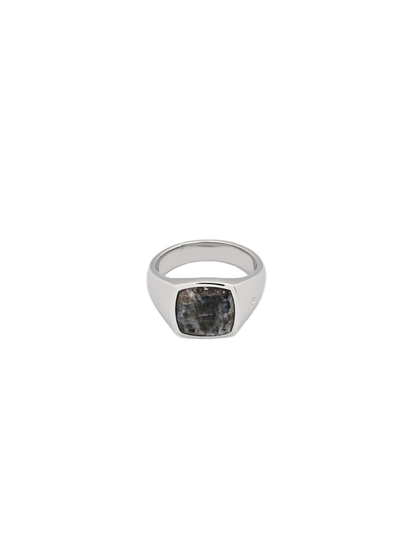 Tom Wood - Kay Ring Larvikite in Silver