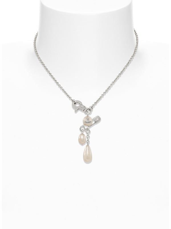 Vivienne Westwood - Claude Small Necklace in Platinum/Creamrose Pearl