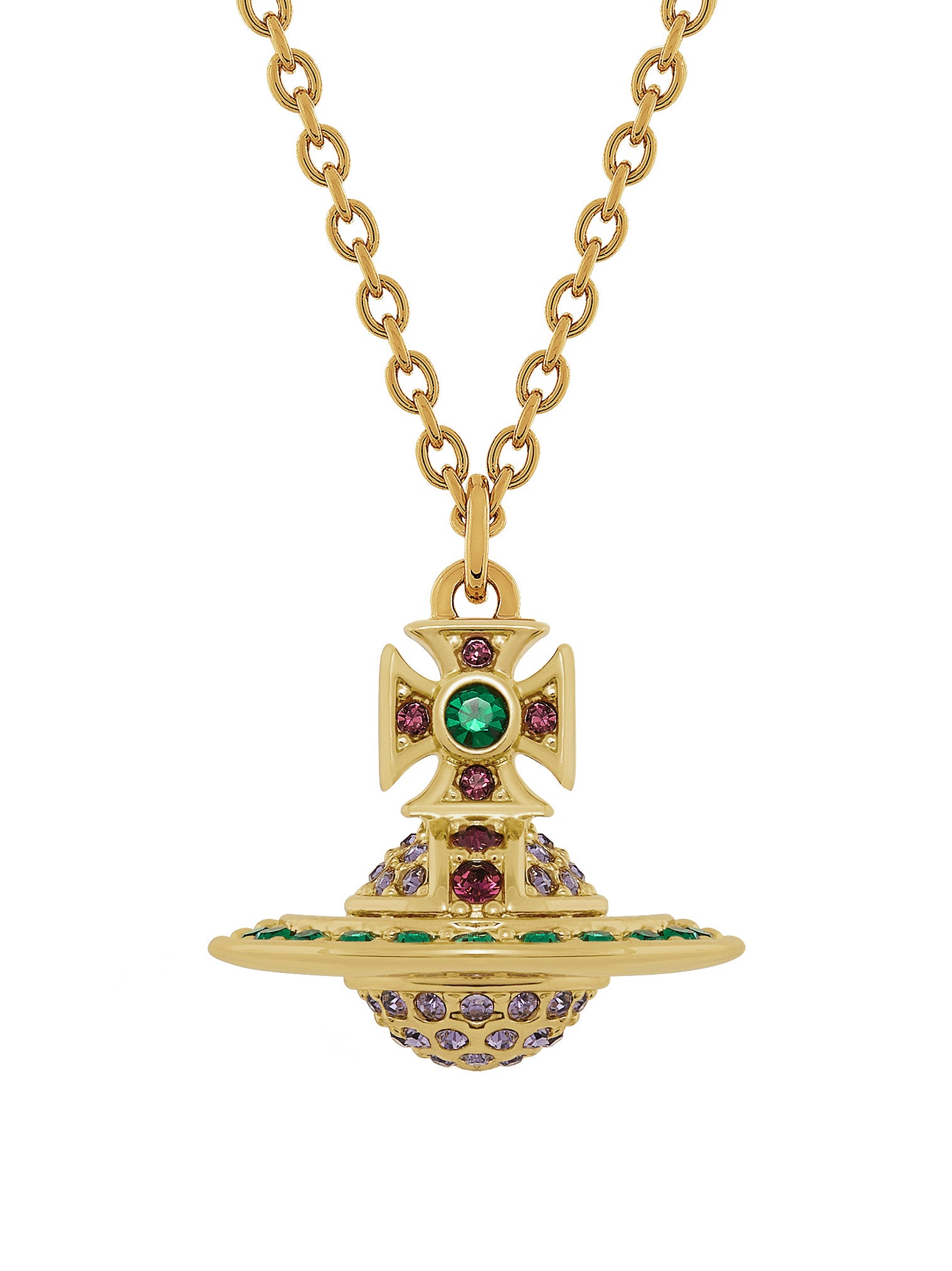 Kika Orb Pendant in Gold Emerald from Vivienne Westwood