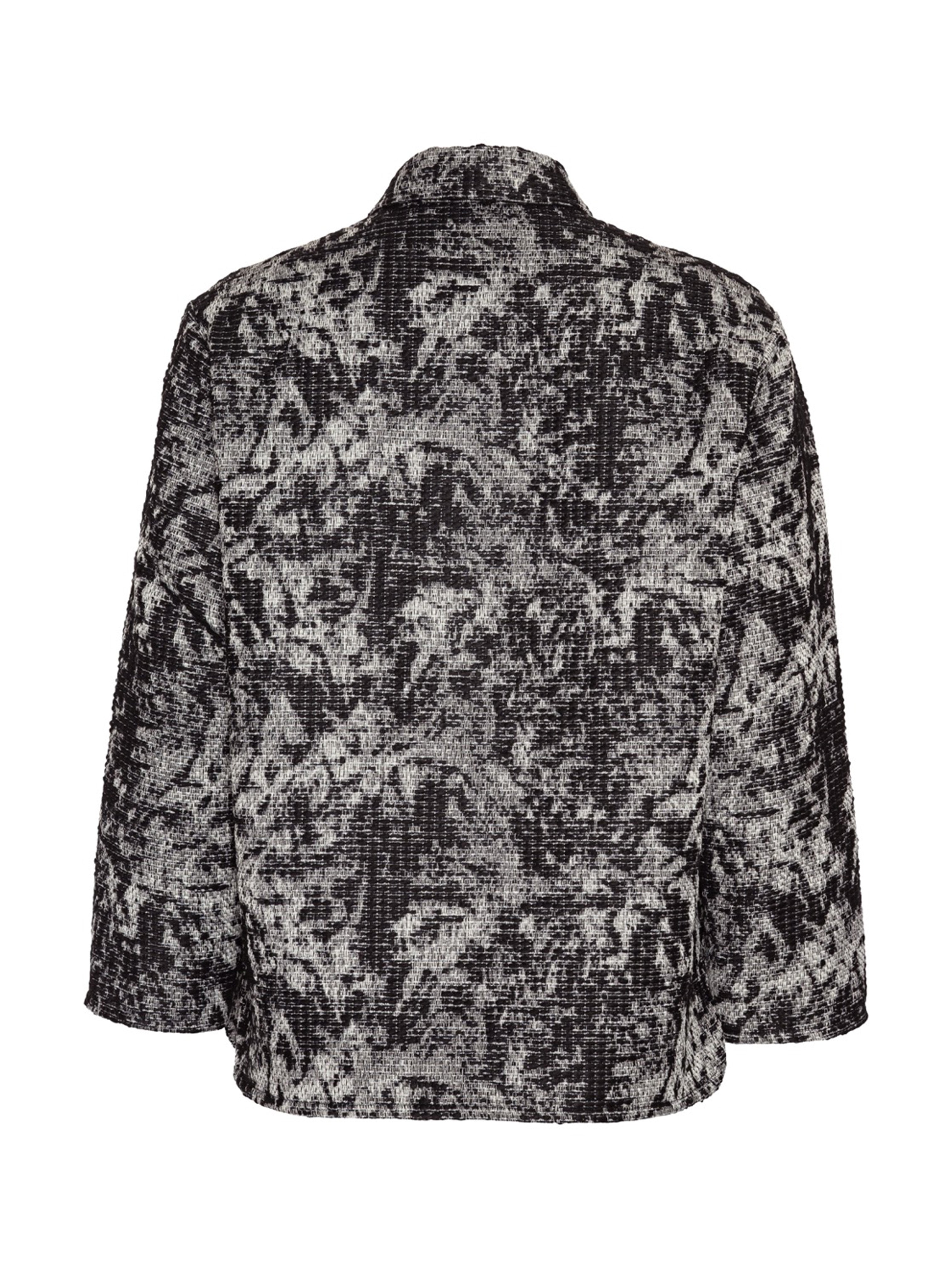 Henrik Vibskov Wheel Jacket in Black 3D White, back view.