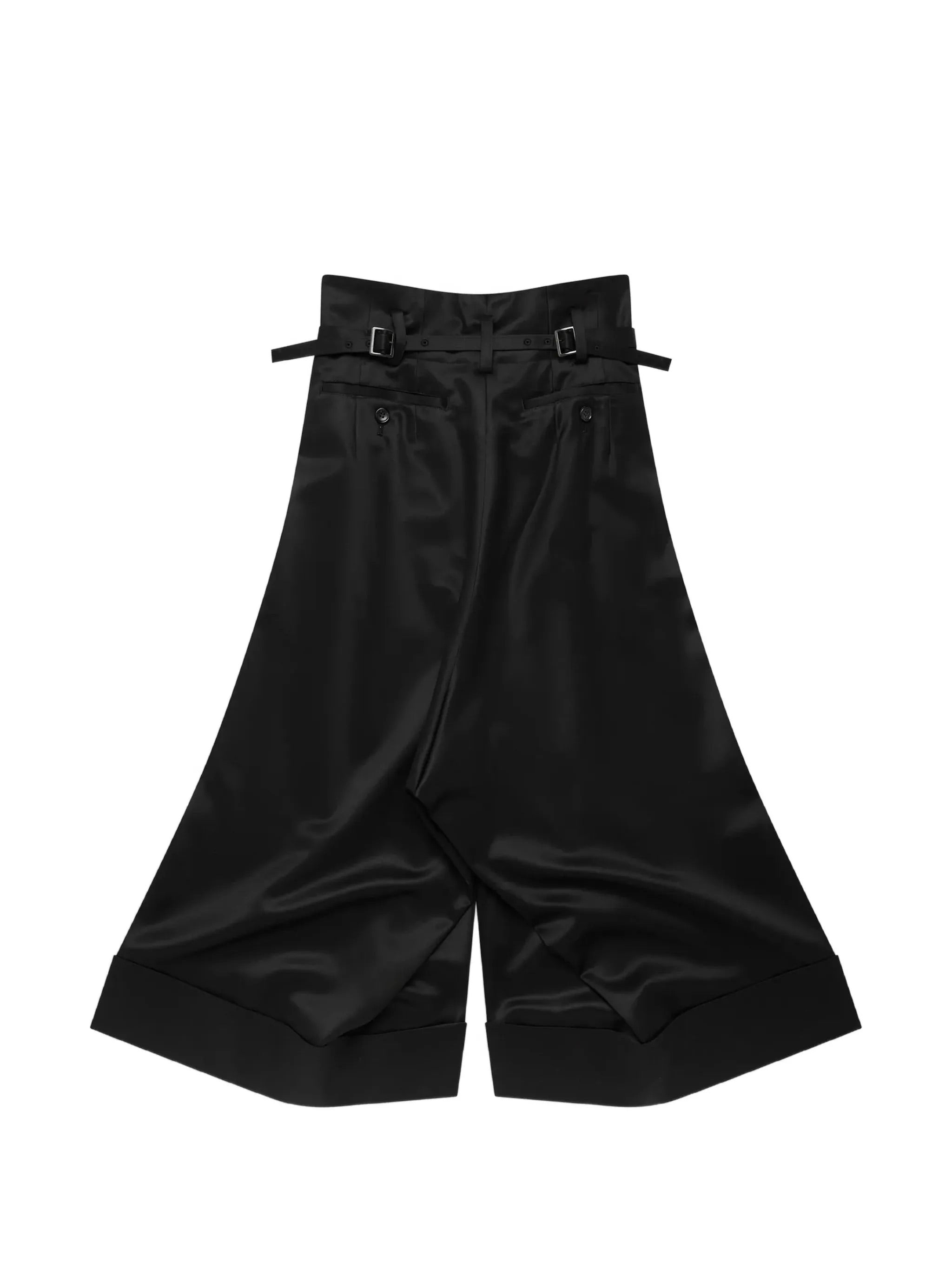 Junya Watanabe black cropped wide leg trousers with belt