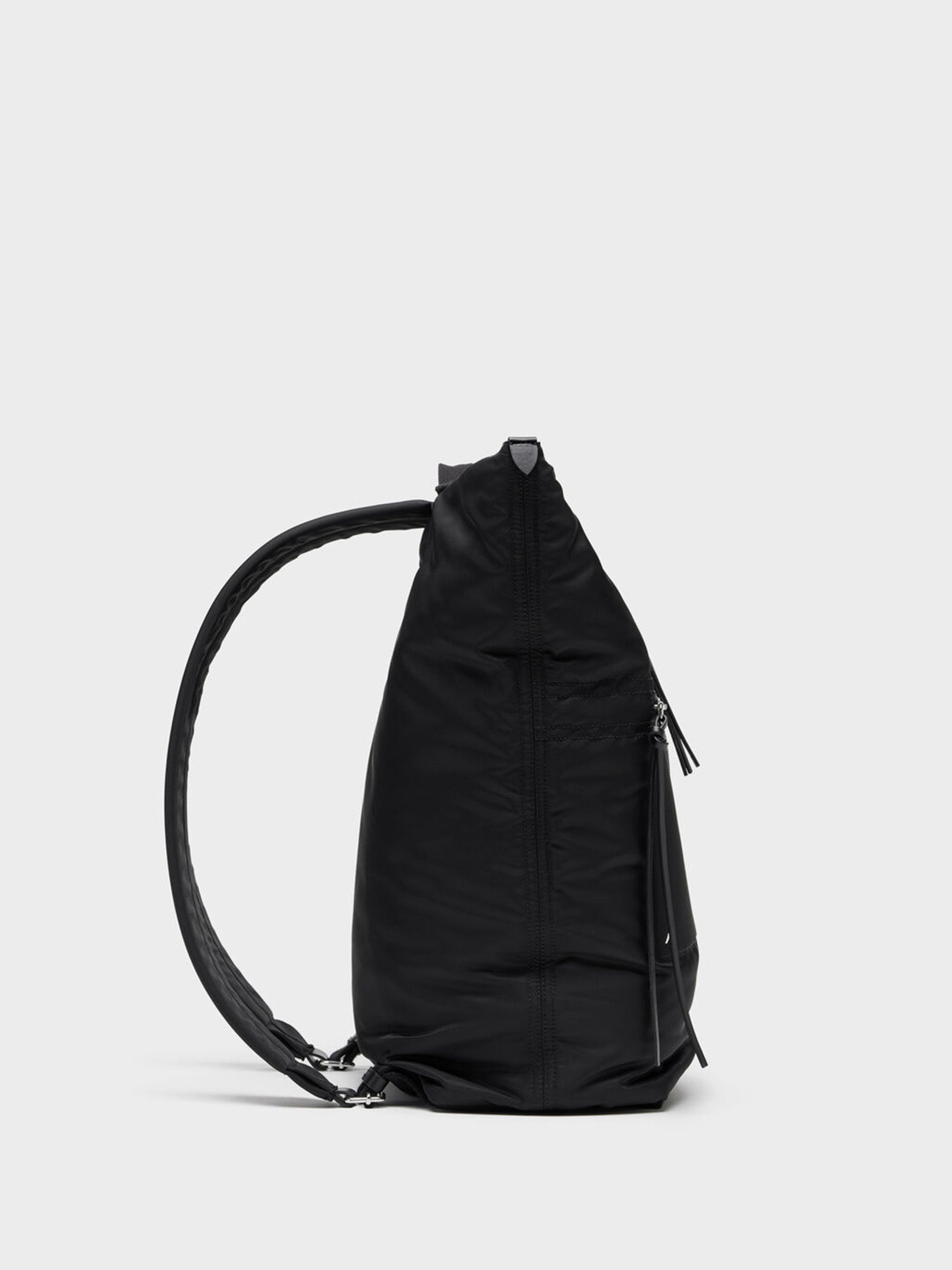 Maison Margiela Zip Line Backpack in Black side view
