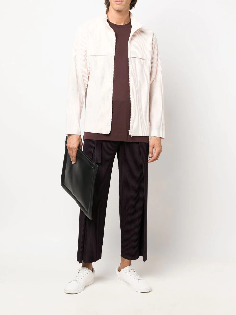 Zipped Jacket - Pink Ivory-[-Issey Miyake Homme Plisse-2