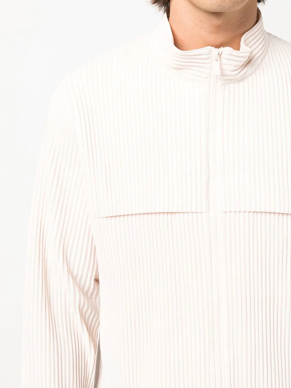 Zipped Jacket - Pink Ivory-[-Issey Miyake Homme Plisse-5