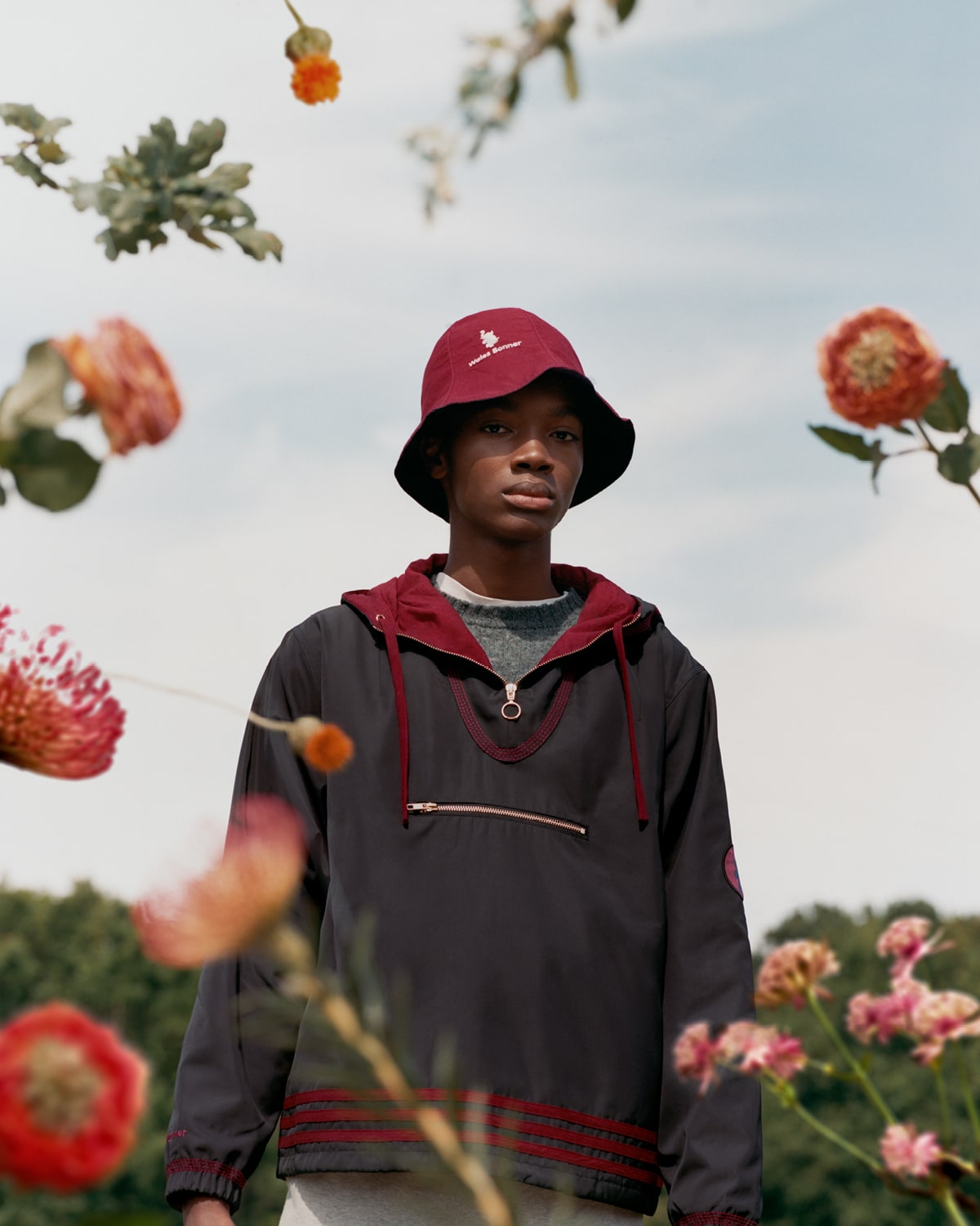 Sunhat - Night Indigo/Collegiate Burgundy-[-Adidas x Wales Bonner-5