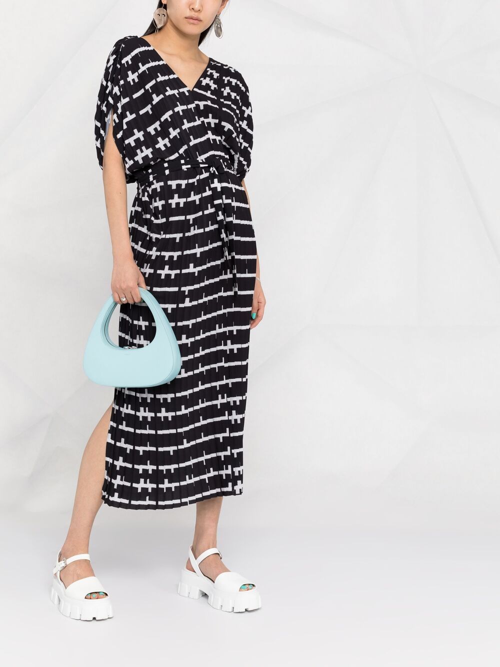 Jelly Dress Plissé - Black and White Matches-[-Henrik Vibskov-3