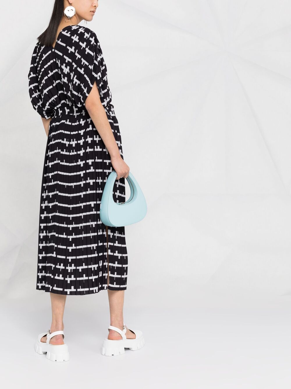 Jelly Dress Plissé - Black and White Matches-[-Henrik Vibskov-7