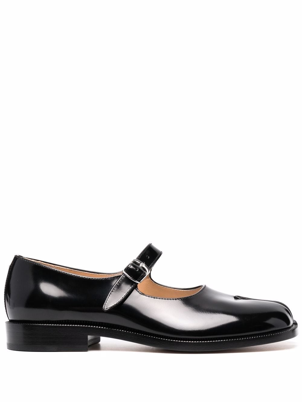 maison margiela - mary jane tabi shoes in black patent leather - 1