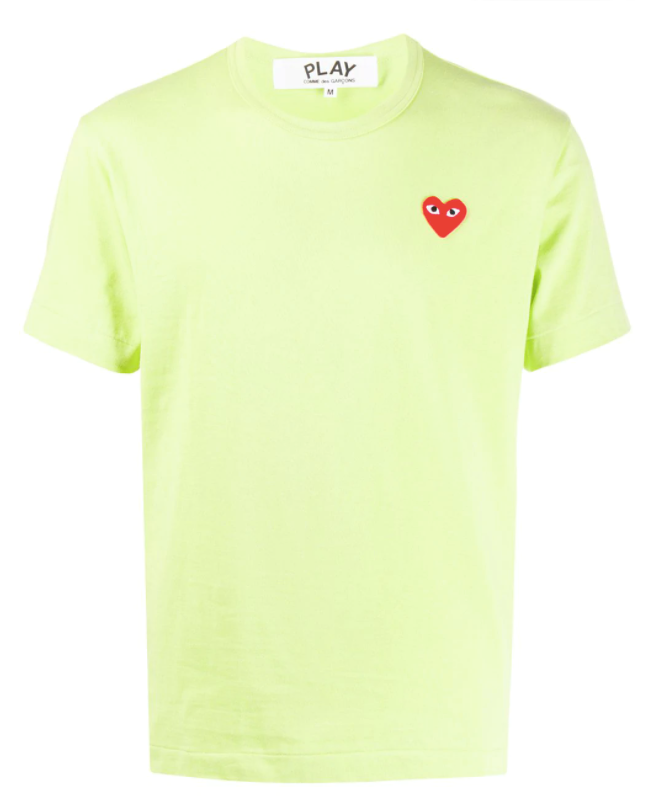 Mens Short Sleeve Tee Red Heart - Green-[-Comme des Garçons Play-1